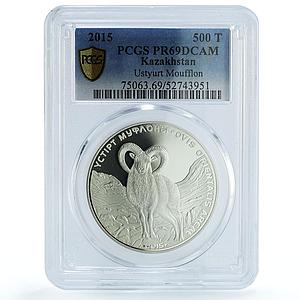 Kazakshtan 500 tenge Moufflon KM-311 Wildlife Fauna PR 69 PCGS silver coin 2015