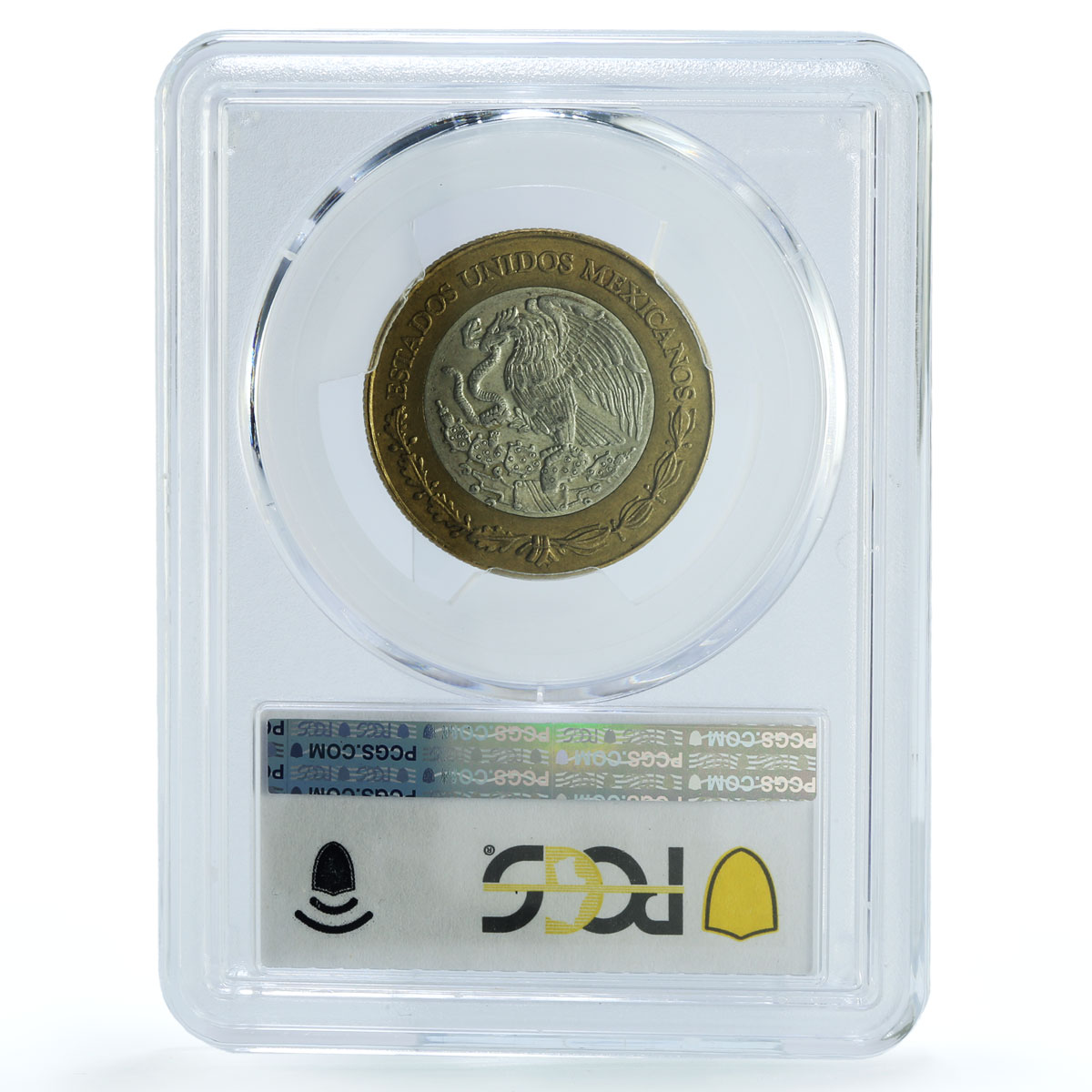 Mexico 10 pesos Republic KM-553 AU 58 PCGS bimetal coin 1992 Mexico 10 pesos Republic KM-553 AU 58 PCGS bimetal coin 1992