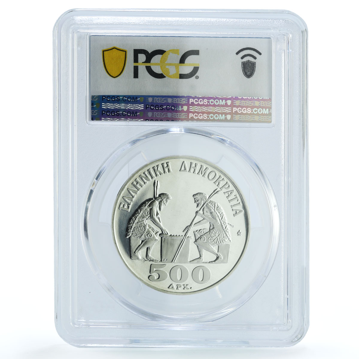 Greece 500 drachmes Chess Olympics Thessaloniki KM-153 PR 68 PCGS Ag coin 1988 Greece 500 drachmes Chess Olympics Thessaloniki KM-153 PR 68 PCGS Ag coin 1988