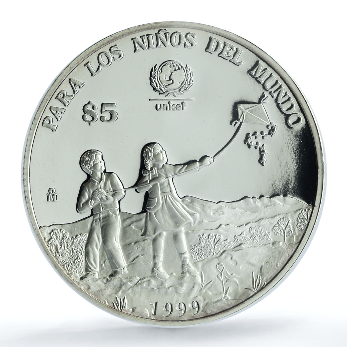 Mexico 5 pesos UNICEF KM-640 Children Flying Kite PR 68 PCGS silver coin 1998