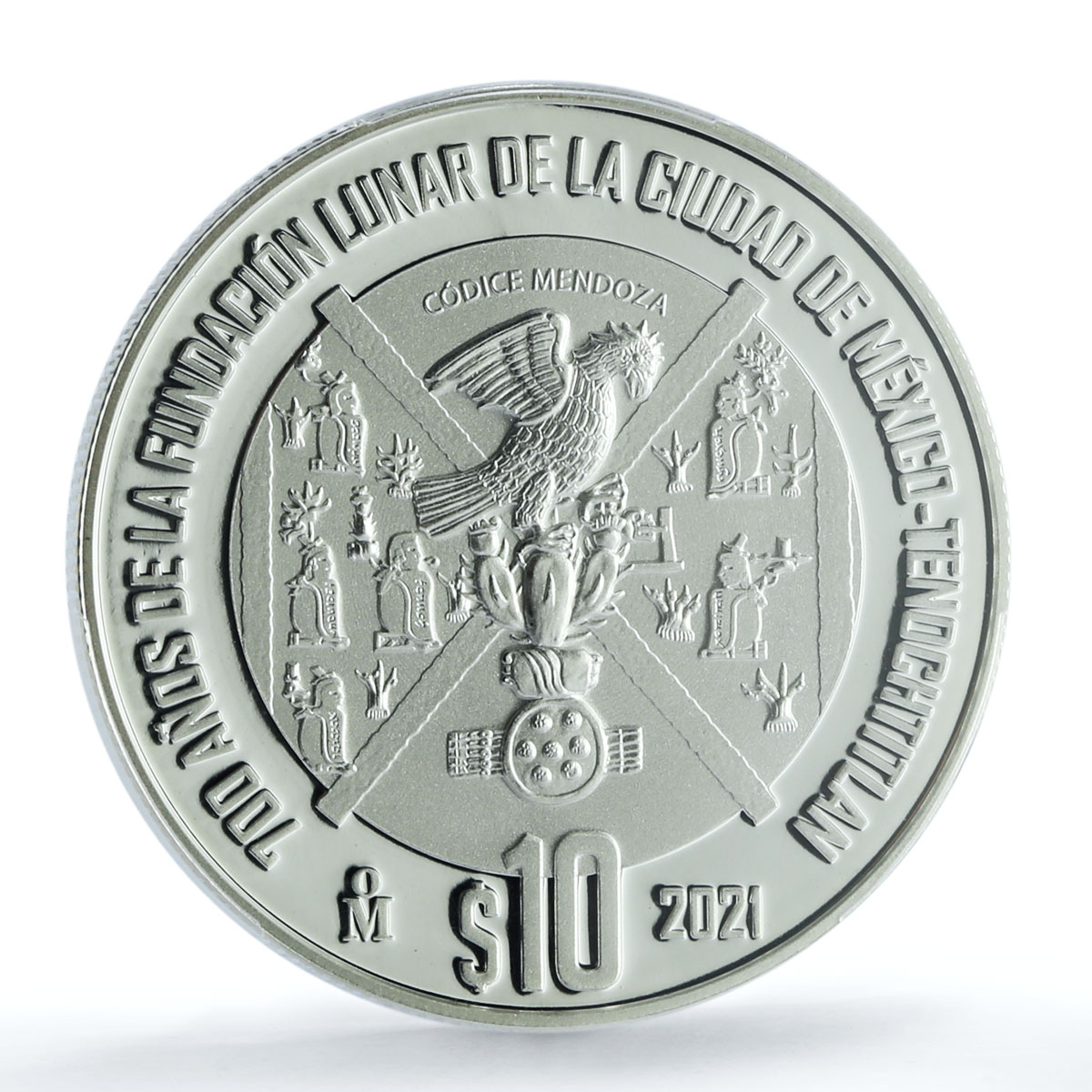 Mexico 10 pesos Tenochtitlan Foundation Aztec City PR 69 PCGS silver coin 2021