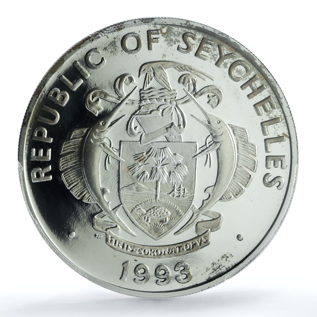 Seychelles 25 rupees Central Bank KM-72 Turtle PR 67 PCGS silver coin 1993 Seychelles 25 rupees Central Bank KM-72 Turtle PR 67 PCGS silver coin 1993