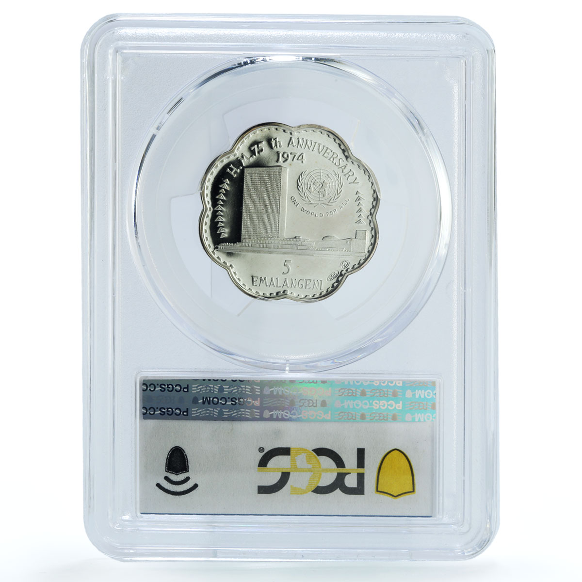 Swaziland 5 emalangeni Sobhuza II KM-14 Building PR 66 PCGS silver coin 1974