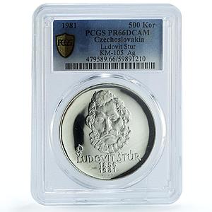 Czechoslovakia 500 korun Ludovit Stur KM-105 Music PR 66 PCGS silver coin 1981