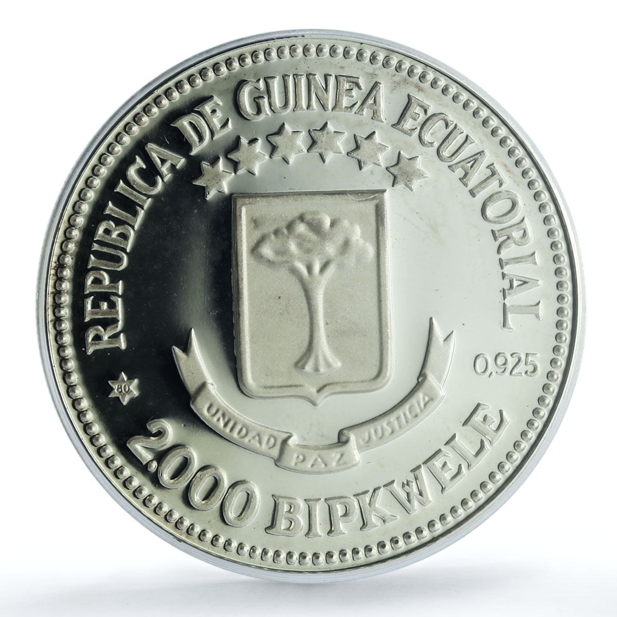 Equatorial Guinea 2000 bipkwele Juan Carlos I X#M6 PR 67 PCGS silver coin 1980