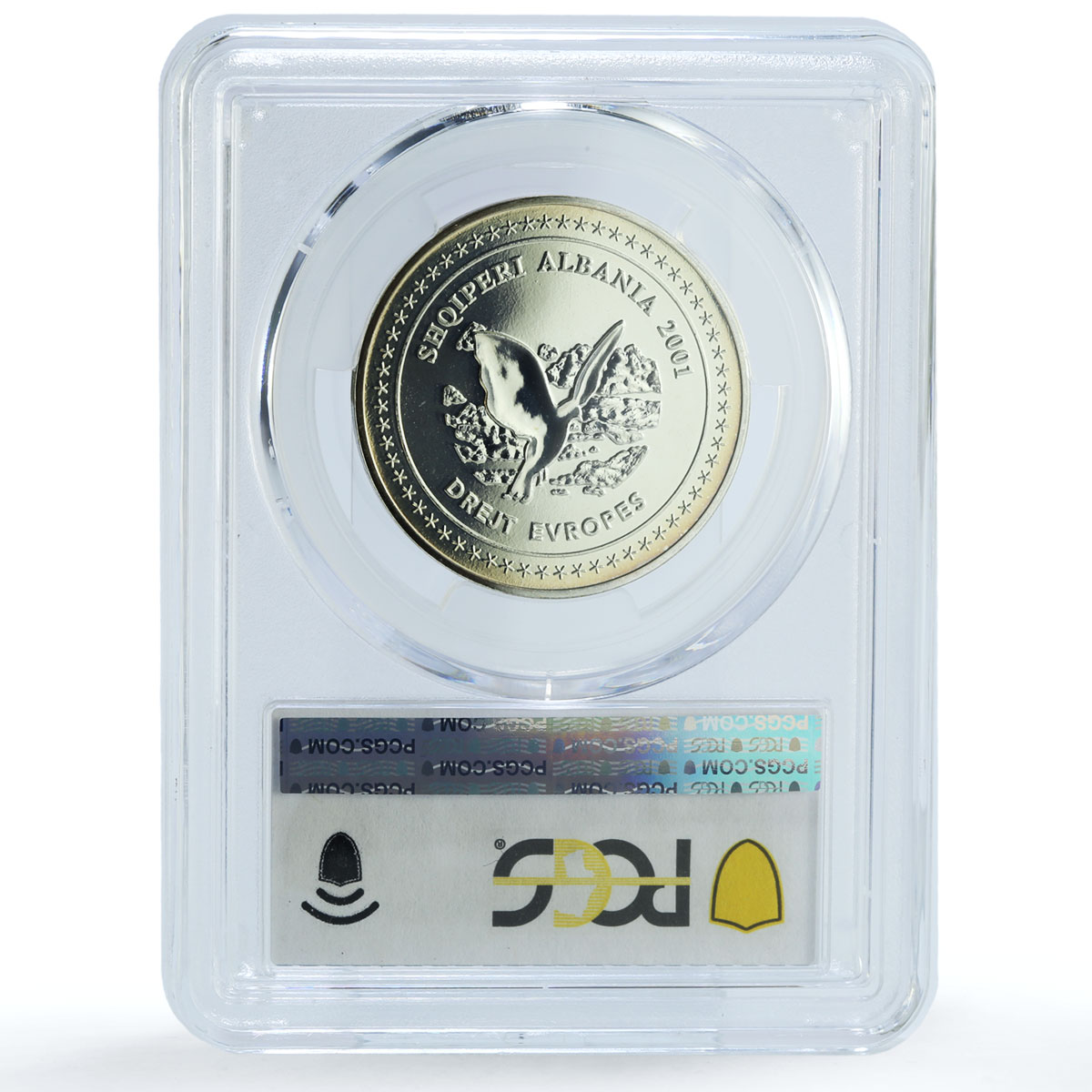 Albania 200 leke European Integration KM-85 Dove Bird MS69 PCGS silver coin 2001