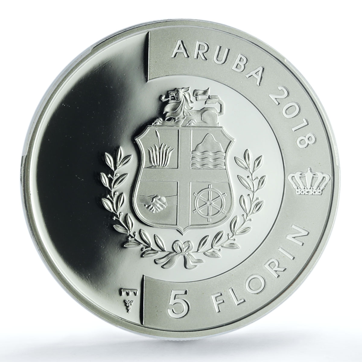 Aruba 5 florins Soldachi Crab KM-65 Wildlife Fauna PR 69 PCGS silver coin 2018