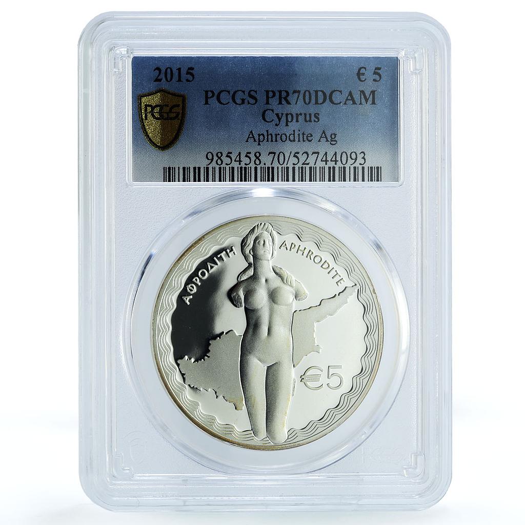 Cyprus 5 euros Aphrodite KM-103 Statue Mythology PR 70 PCGS silver coin 2015 Cyprus 5 euros Aphrodite KM-103 Statue Mythology PR 70 PCGS silver coin 2015