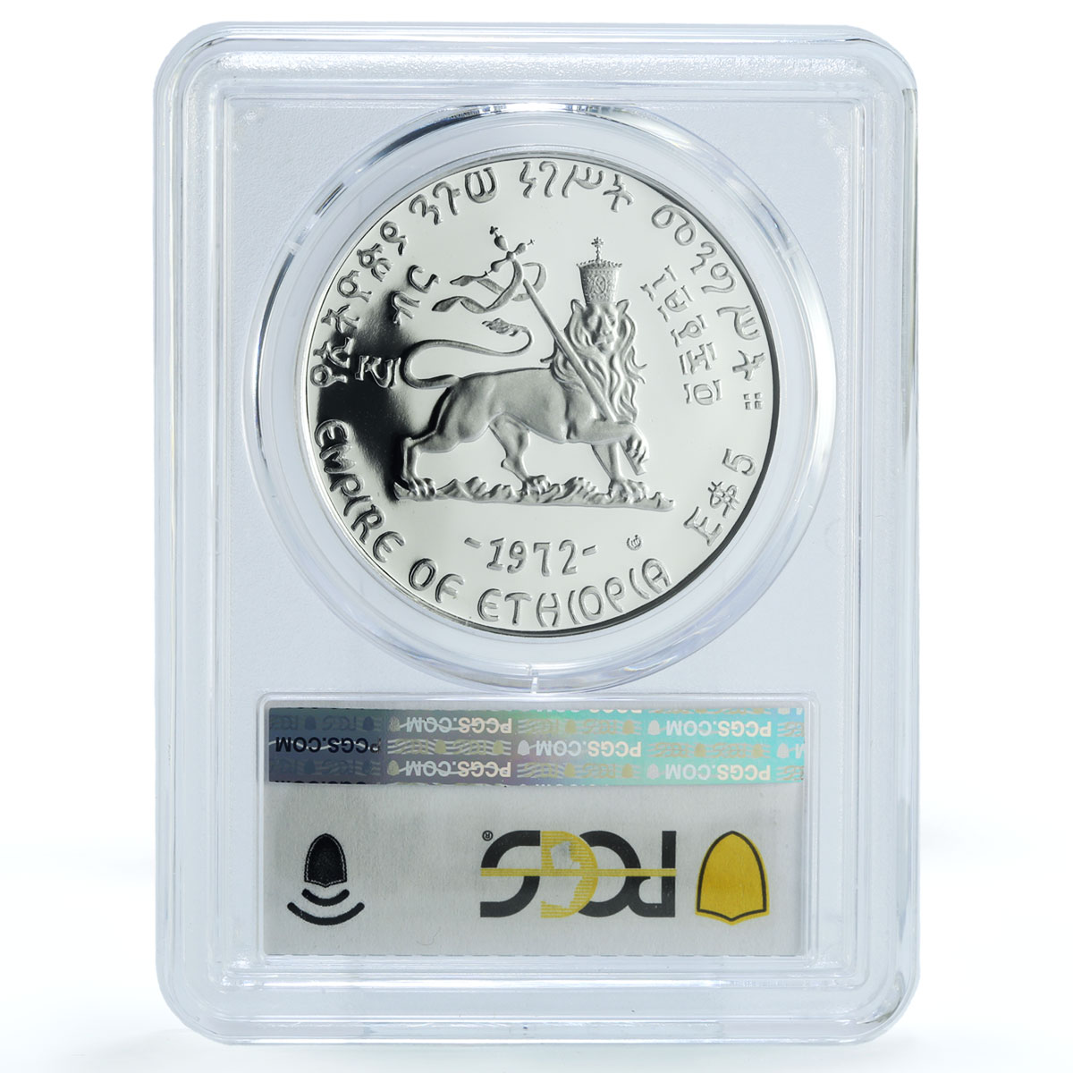 Ethiopia 5 dollars Emperor Yohannes IV KM-49 PR 70 PCGS silver coin 1972