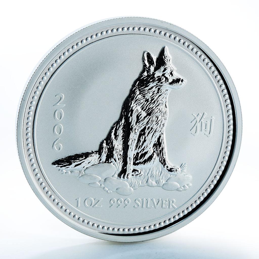 Australia 1 dollar Year of Dog Lunar Series I 1 Oz silver coin 2006