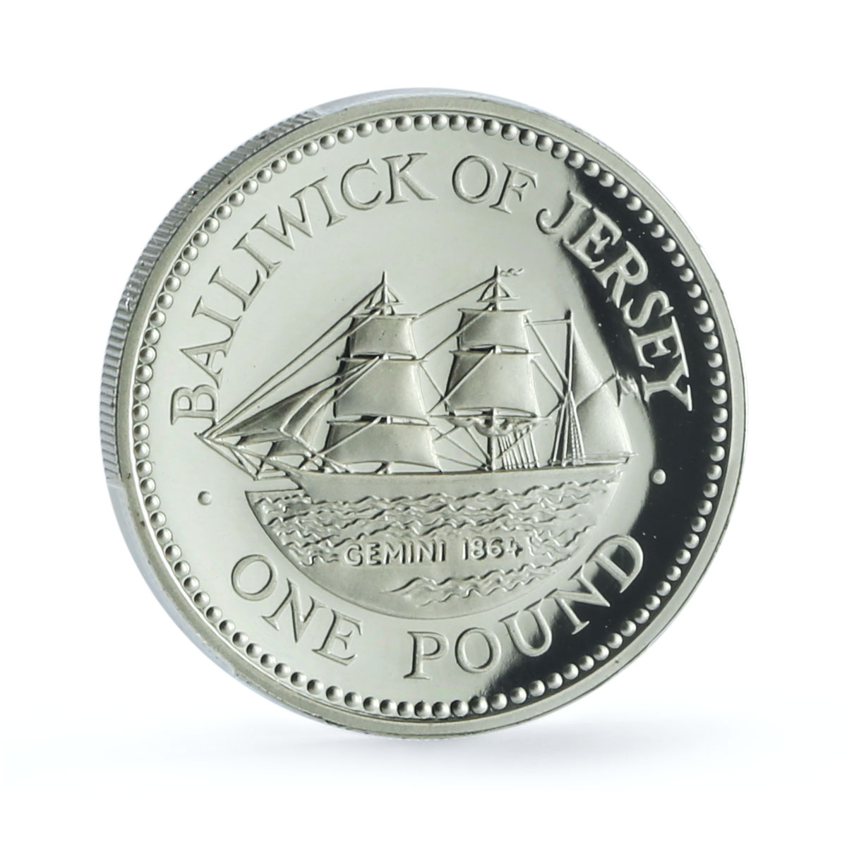 Jersey 1 pound Elizabeth II Gemini KM-88a Ship PR 69 PCGS silver coin 1993