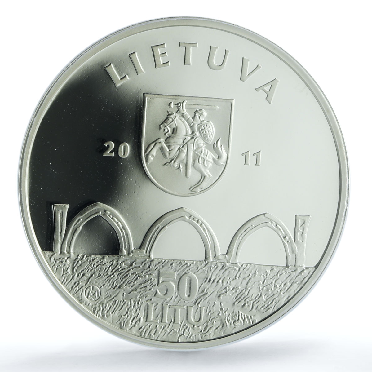 Lithuania 50 litu Vilnius Castle KM-219 Architecture PR 70 PCGS silver coin 2011