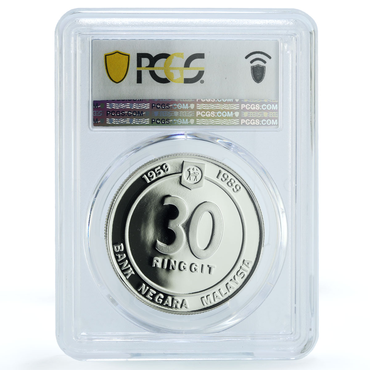 Malaysia 30 ringgit National Bank KM-46 Architecture PR 69 PCGS silver coin 1989