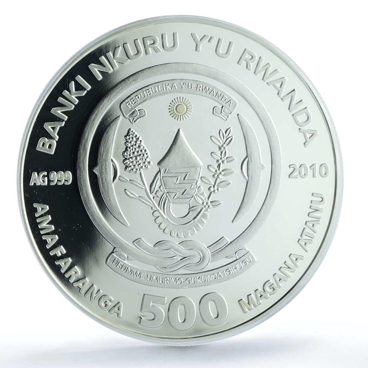 Rwanda 500 francs Caribbean Reef Shark KM-73 Fauna PR 69 PCGS silver coin 2010
