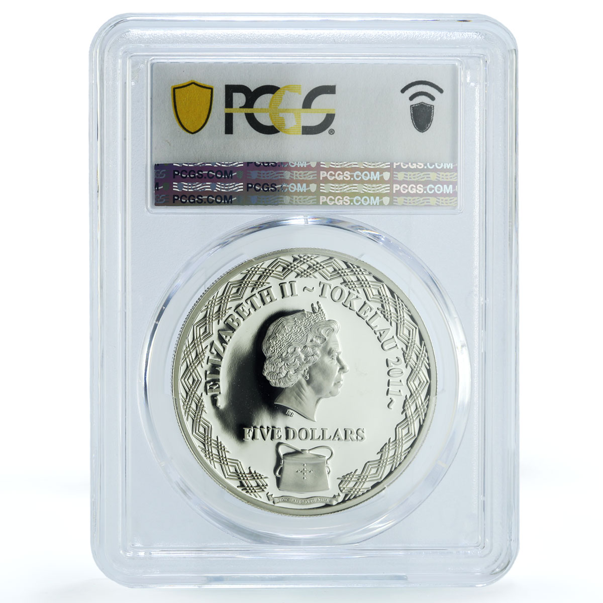 Tokelau 5 tala Roald Amundsen South Pole KM-49 PR 69 PCGS silver coin 2011