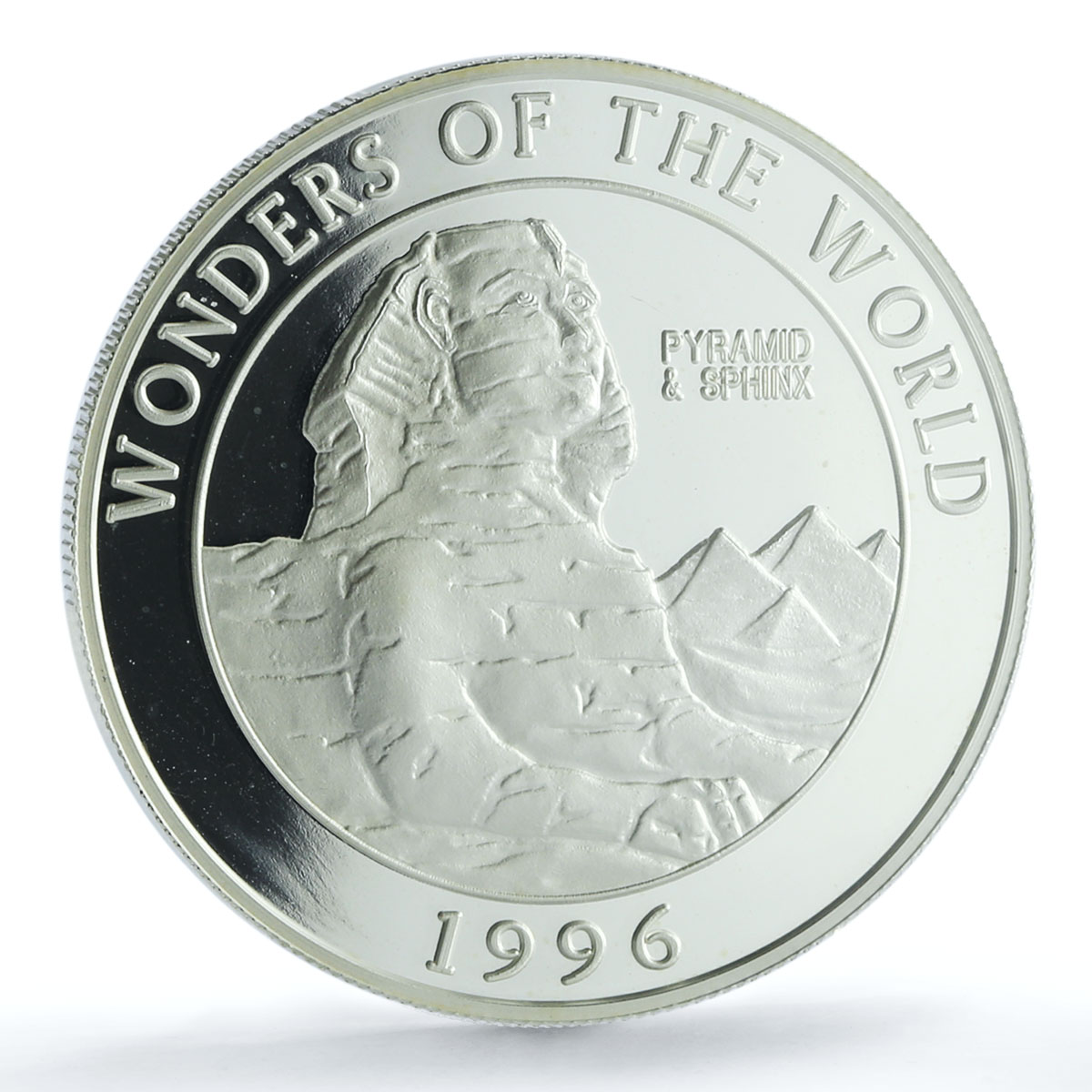 Uganda 2000 shillings Sphinx Pyramids KM-123 Wonders PR 69 PCGS silver coin 1996