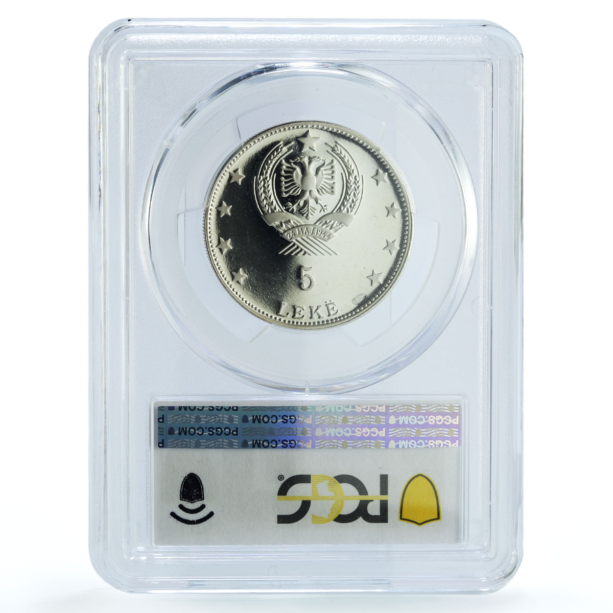 Albania 5 leke League of Lezhe Skanderbeg KM-49.1 PR 65 PCGS silver coin 1968 Albania 5 leke League of Lezhe Skanderbeg KM-49.1 PR 65 PCGS silver coin 1968