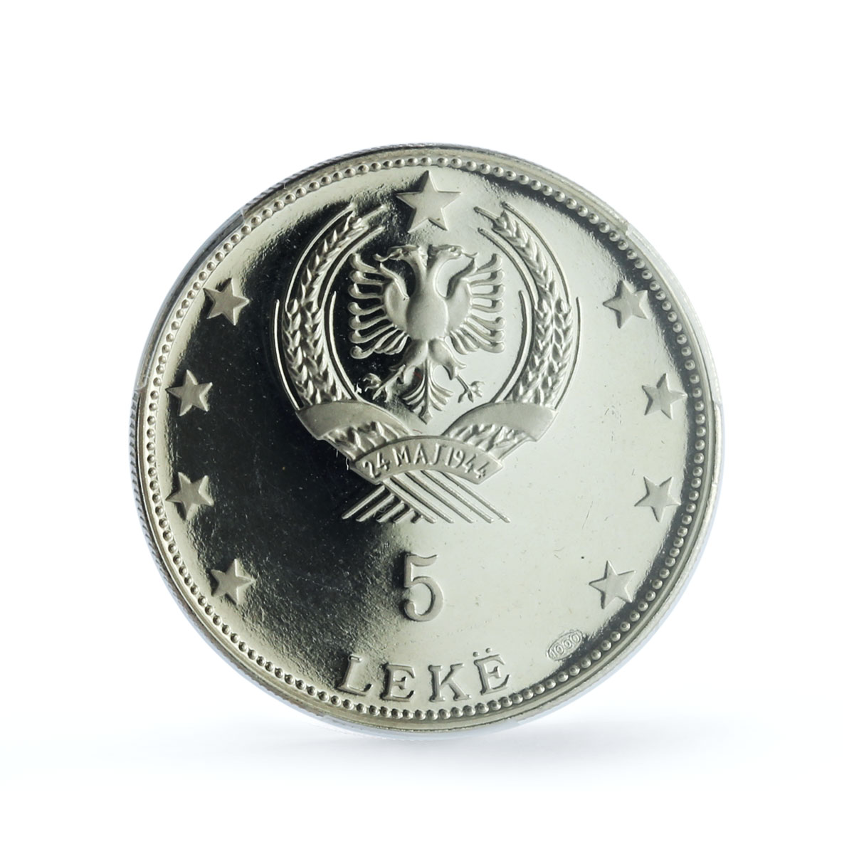 Albania 5 leke League of Lezhe Skanderbeg KM-49.1 PR 65 PCGS silver coin 1968 Albania 5 leke League of Lezhe Skanderbeg KM-49.1 PR 65 PCGS silver coin 1968