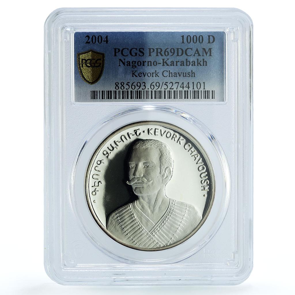 Artsakh Karabakh 1000 dram Kevork Chavush KM-25 PR 69 PCGS silver coin 2004