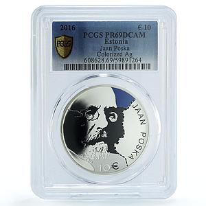 Estonia 10 euros Jaan Poska KM-80 Politics PR 69 PCGS silver coin 2016