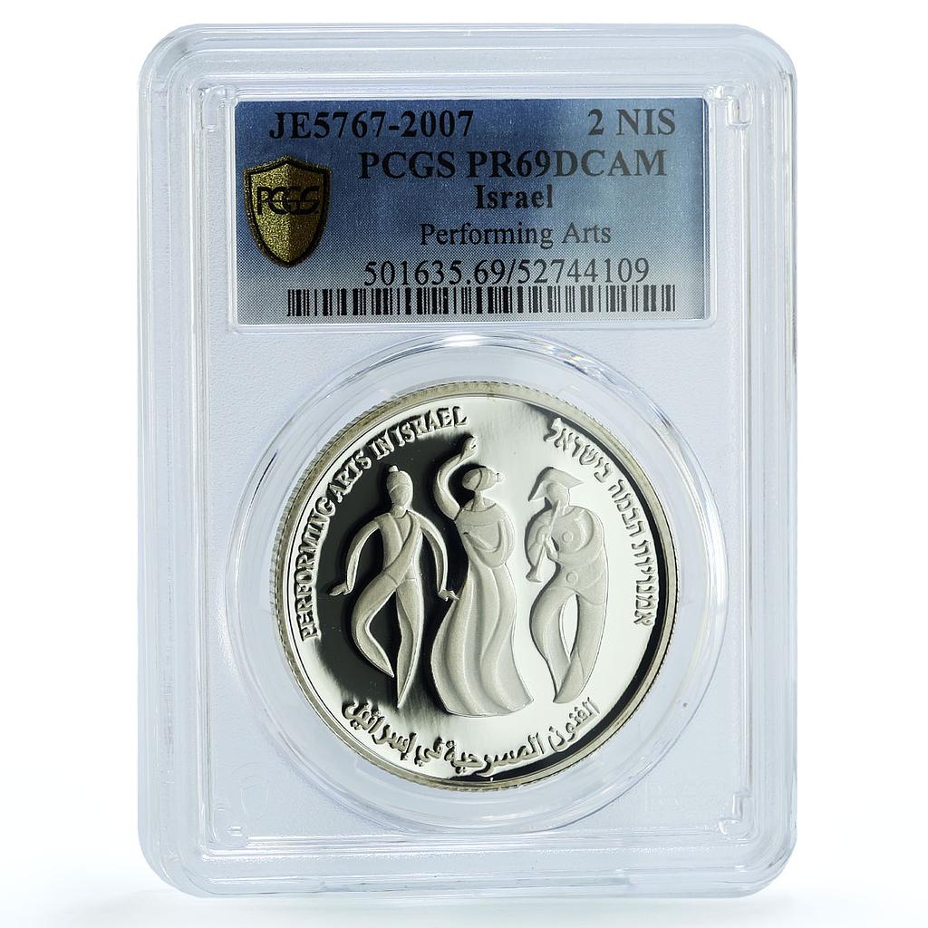 Israel 2 sheqalim Performing Arts National Day KM-424 PR69 PCGS silver coin 2007