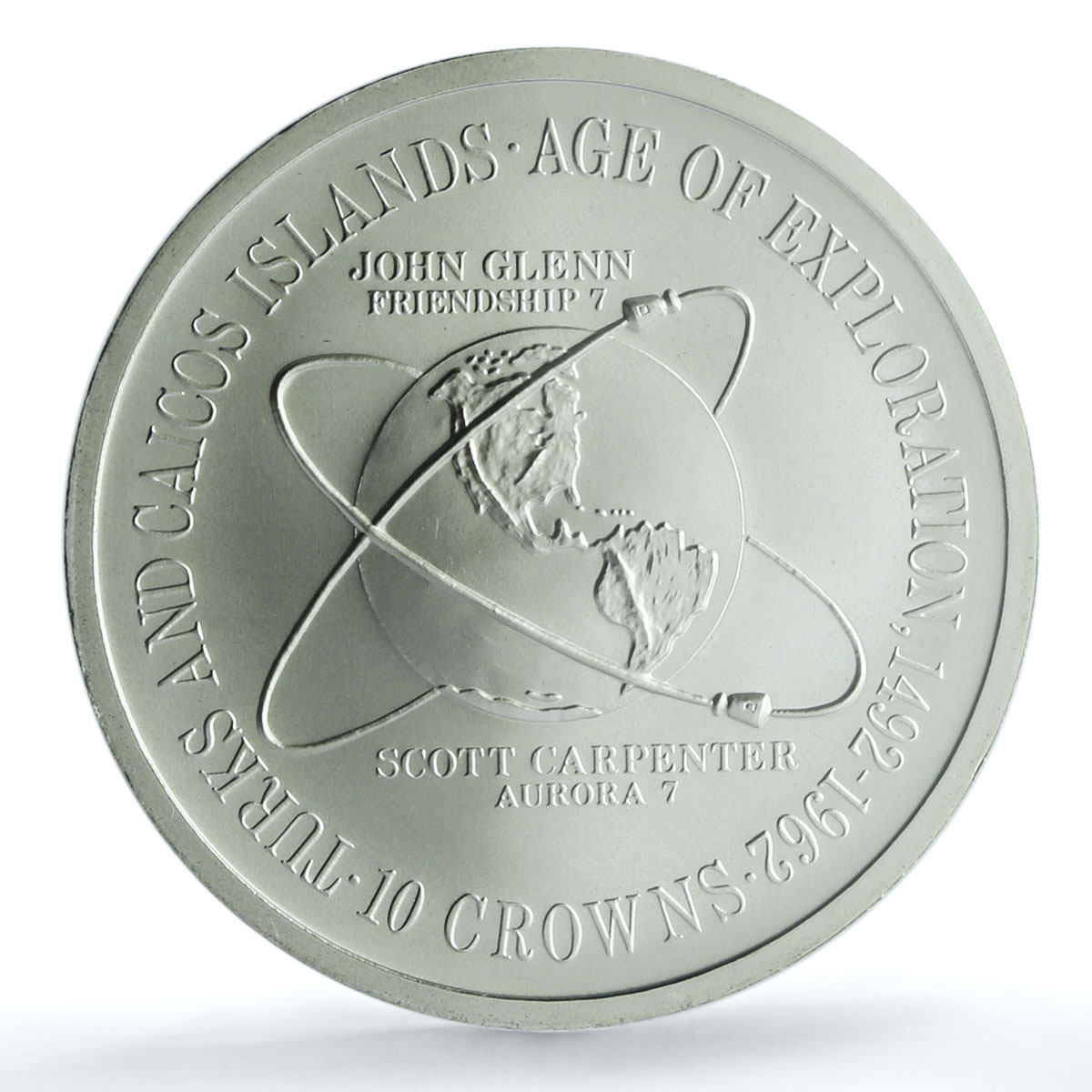 Turks and Caicos 10 crowns Age of Exploration KM-7 MS 70 PCGS silver coin 1975 Turks and Caicos 10 crowns Age of Exploration KM-7 MS 70 PCGS silver coin 1975