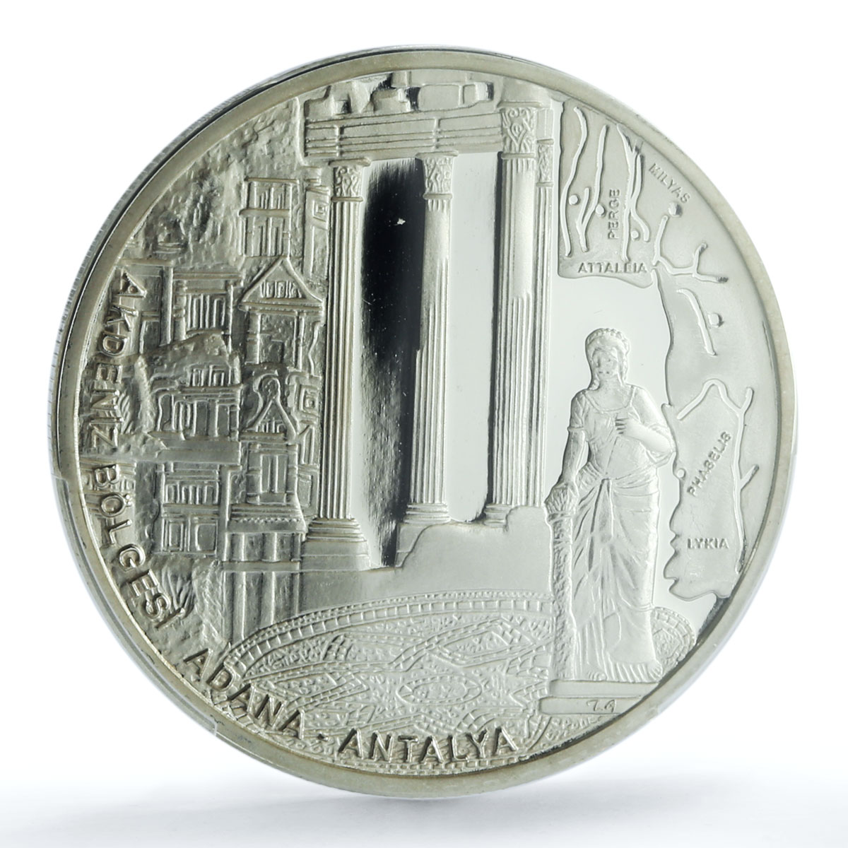 Turkey 40 lira Mediterranean Adana Antalya KM-1230 PR 70 PCGS silver coin 2008 Turkey 40 lira Mediterranean Adana Antalya KM-1230 PR 70 PCGS silver coin 2008