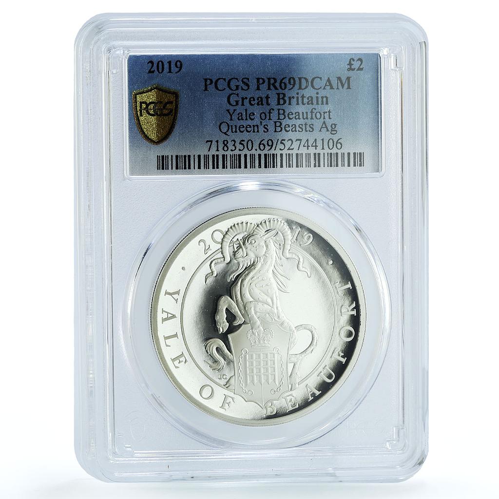 Great Britain 2 pounds Yale of Beaufort Queen Beasts PR 69 PCGS silver coin 2019