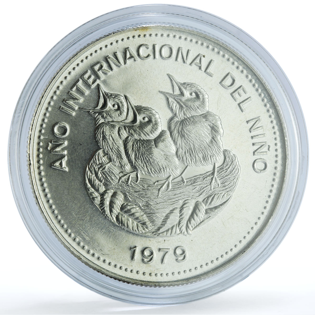 Costa Rica 100 colones Year of the Child KM-206 UNICEF Bird silver coin 1979