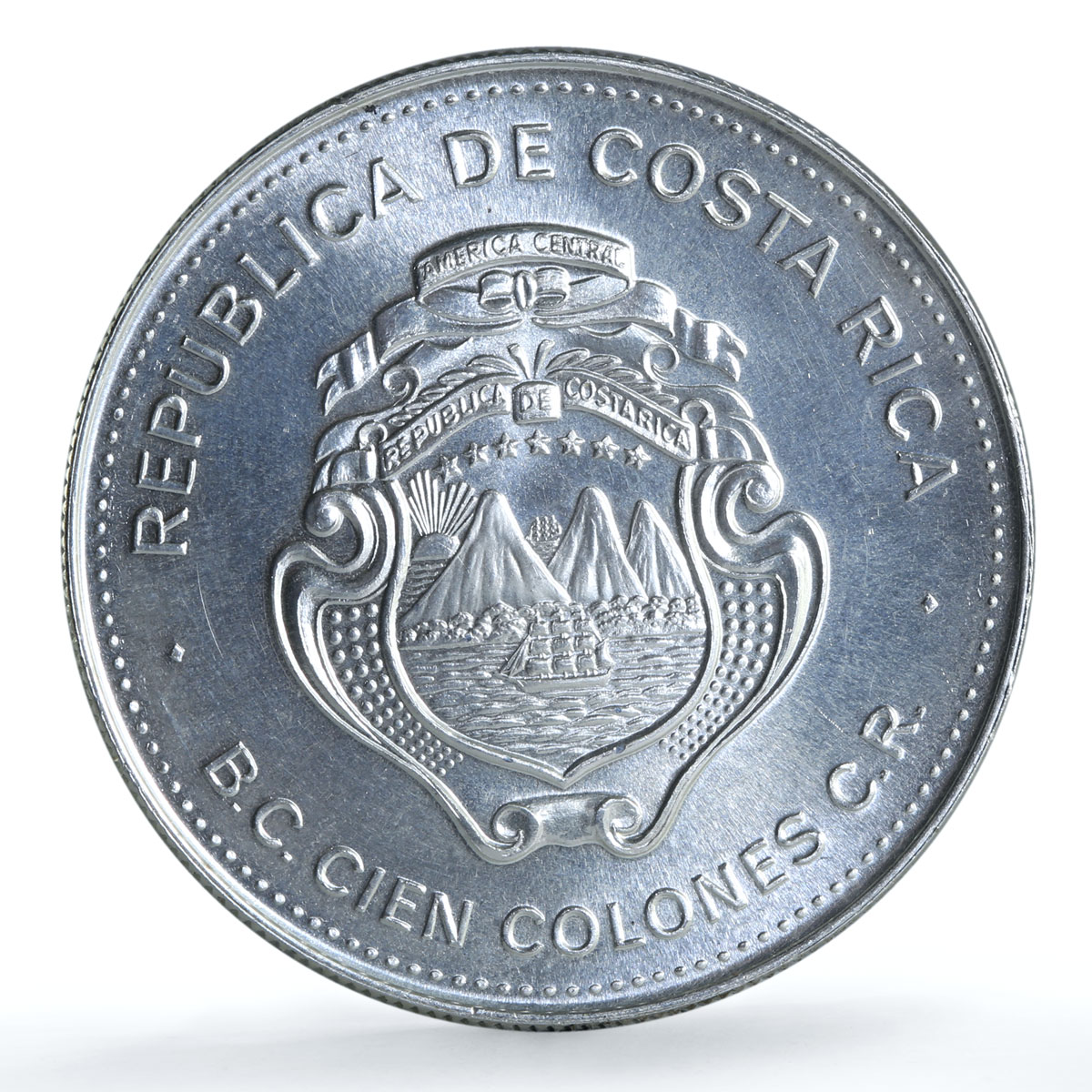 Costa Rica 100 colones Year of the Child KM-206 UNICEF Bird silver coin 1979