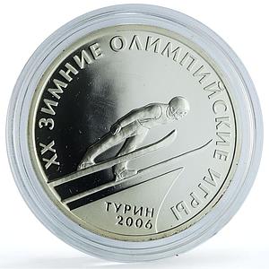 Transnistria 100 roubles Ski Jump KM-81 Turin Olympics Sports silver coin 2006