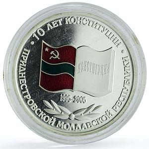 Transnistria 100 roubles Constitution Statehood KM-59 History silver coin 2005