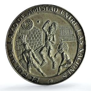 Mexico Football World Cup Grove-1082a Juego Pelota Aztecs silver medal 1970