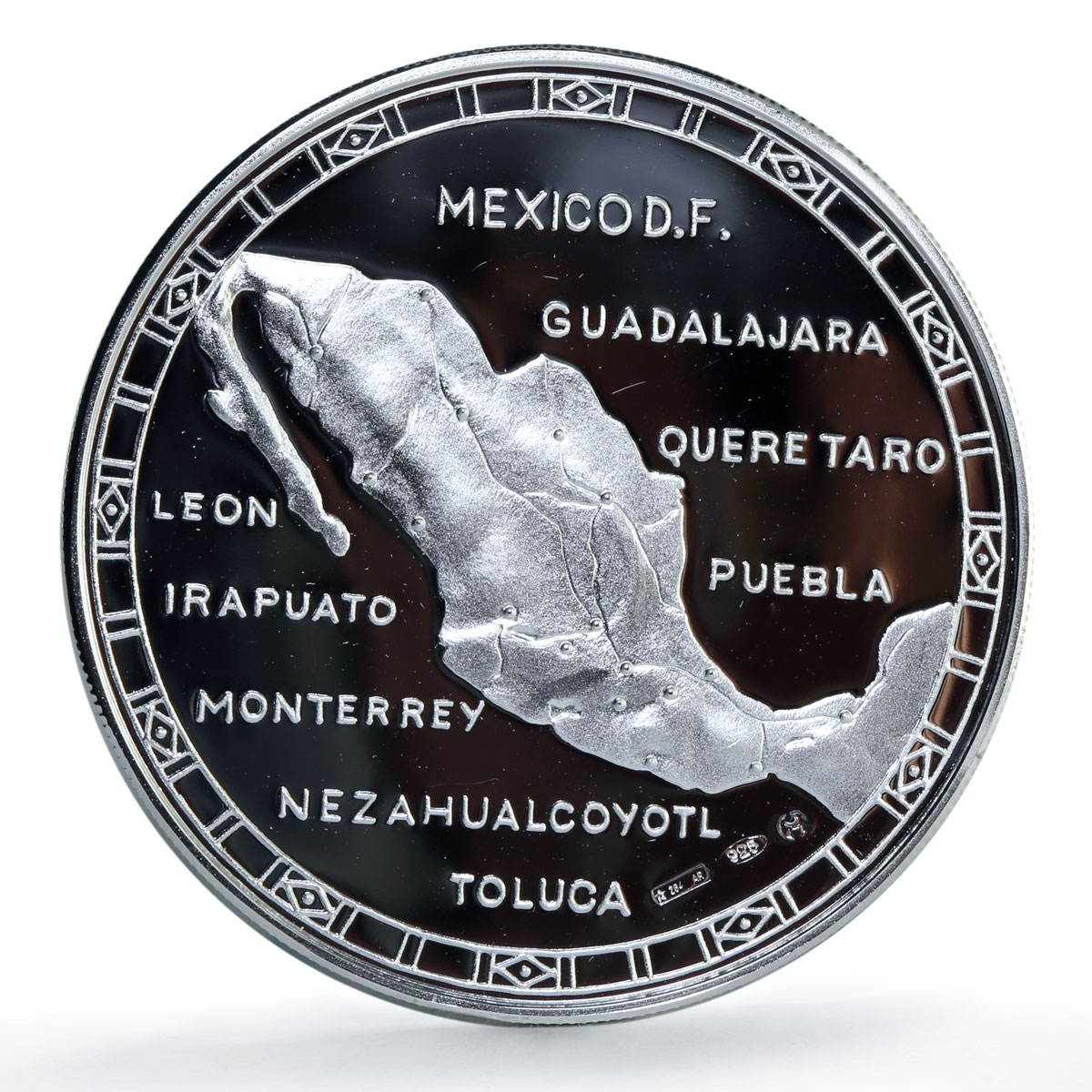 Mexico Football World Cup Champion Goalkeeper Aztec Calendar silver medal 1986