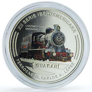 Paraguay 1 guarani Ibero-American Railways KM-227 Trains proof silver coin 2020