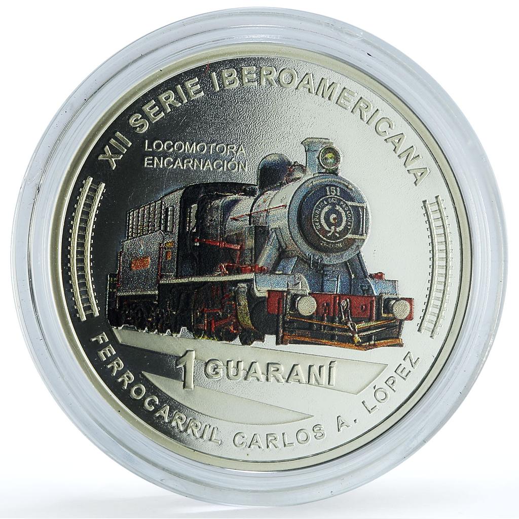 Paraguay 1 guarani Ibero-American Railways KM-227 Trains proof silver coin 2020 Paraguay 1 guarani Ibero-American Railways KM-227 Trains proof silver coin 2020