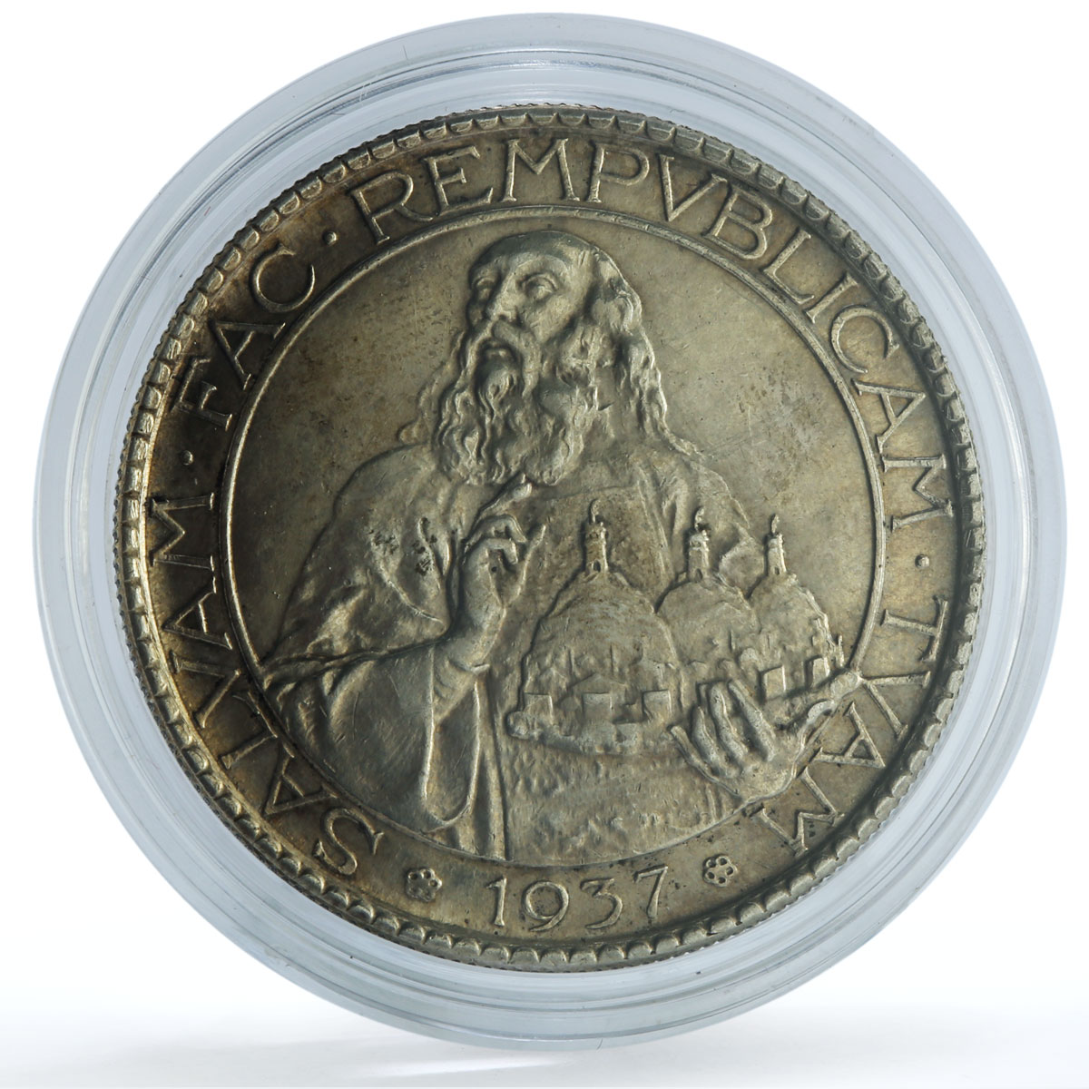 San Marino 20 lire Republic Rome Mint KM-11a silver coin 1937