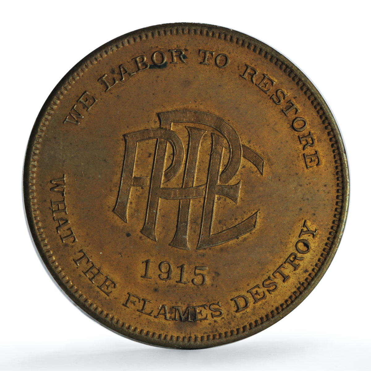 United States Hartford Fire Insurance Company Advertising Token Deer brass 1915 United States Hartford Fire Insurance Company Advertising Token Deer brass 1915