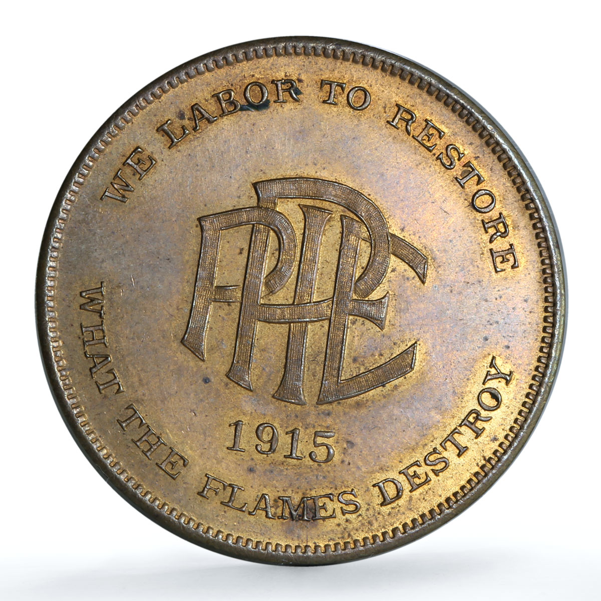 United States Hartford Fire Insurance Company Advertising Token Deer brass 1915 United States Hartford Fire Insurance Company Advertising Token Deer brass 1915