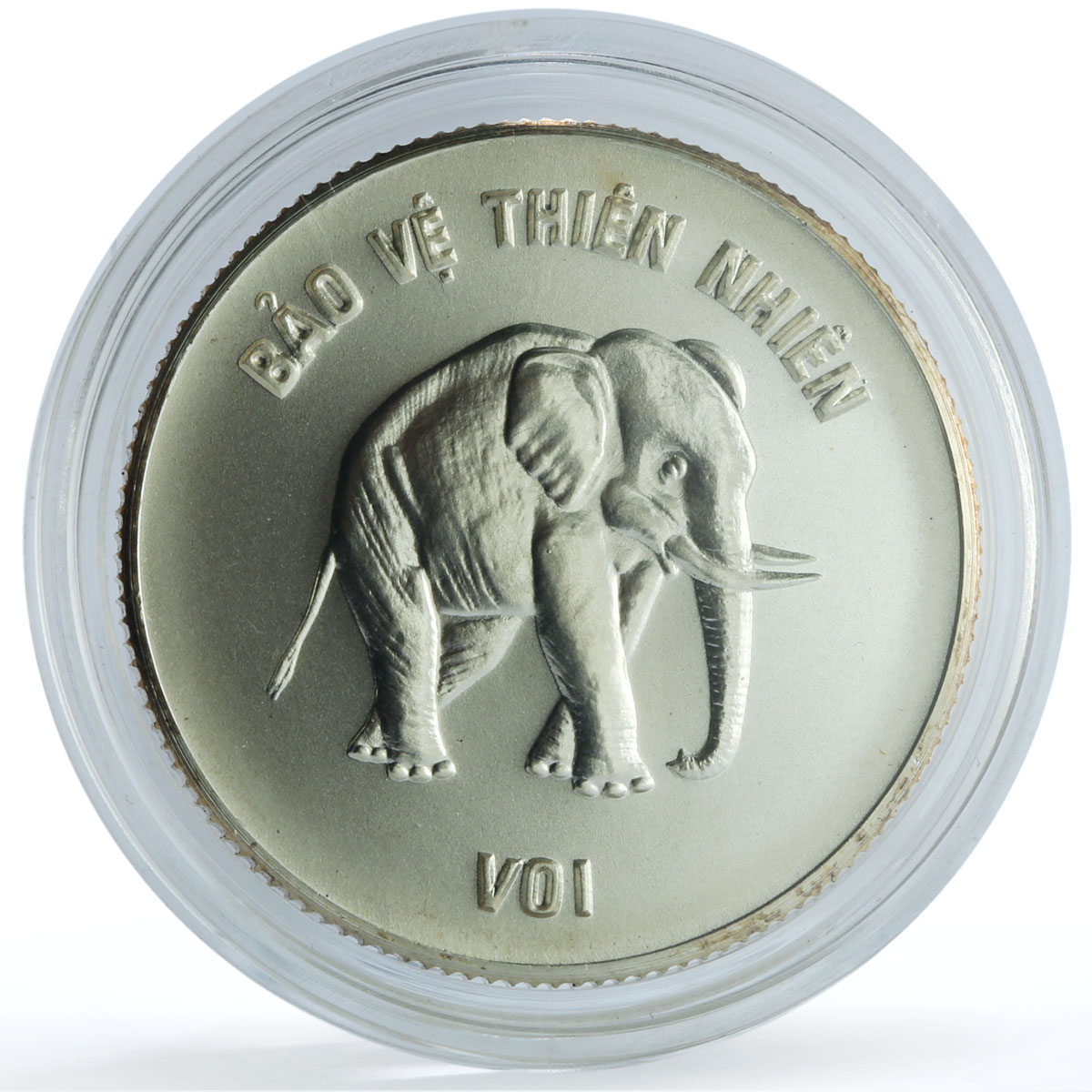 Vietnam 100 dong Elephant KM-21 Wildlife Protection Fauna silver coin 1986