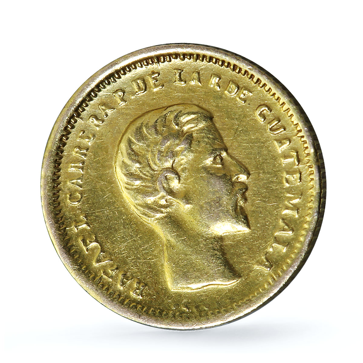 Guatemala 4 reales Rafael Carrera Cuatro KM-135 gold coin 1864 R Guatemala 4 reales Rafael Carrera Cuatro KM-135 gold coin 1864 R