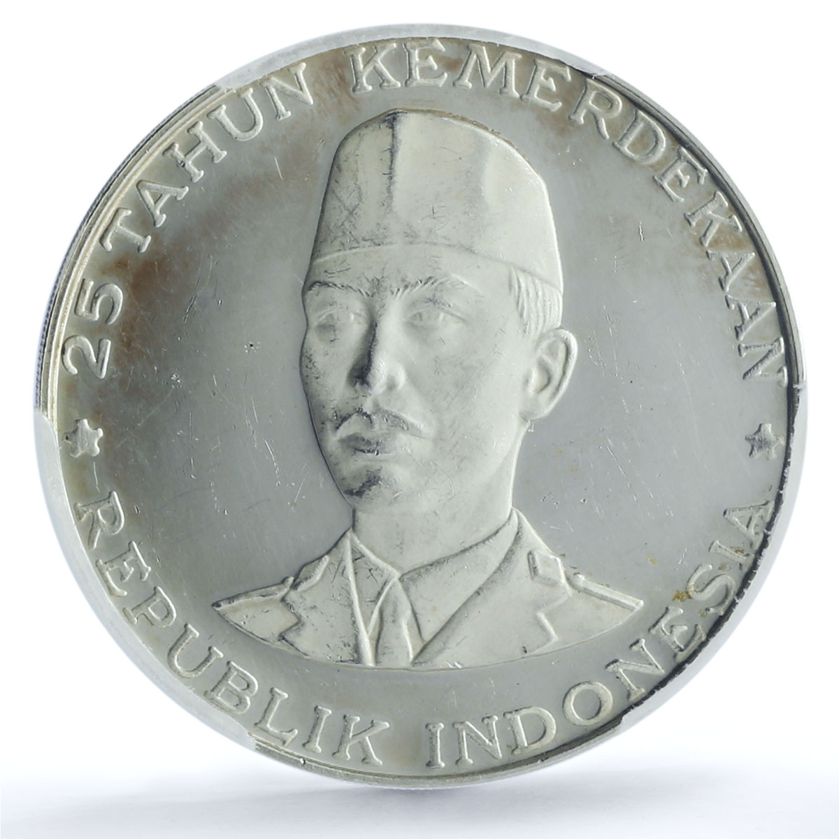 Indonesia 1000 rupiah General Sudirman Independence PR61 PCGS silver coin 1970 Indonesia 1000 rupiah General Sudirman Independence PR61 PCGS silver coin 1970