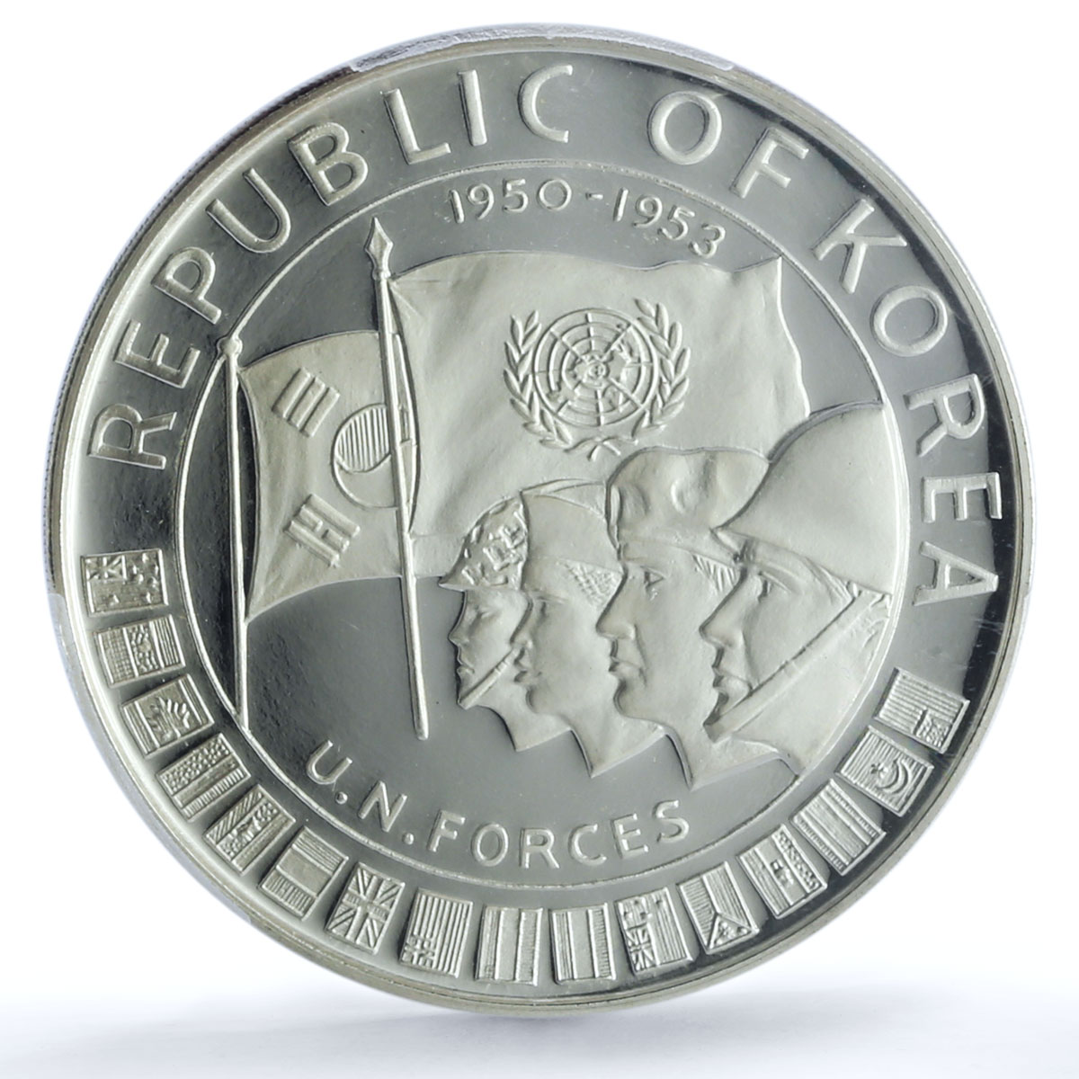 Korea South 1000 won United Nation Forces Soldiers PR 68 PCGS silver coin 1970 Korea South 1000 won United Nation Forces Soldiers PR 68 PCGS silver coin 1970