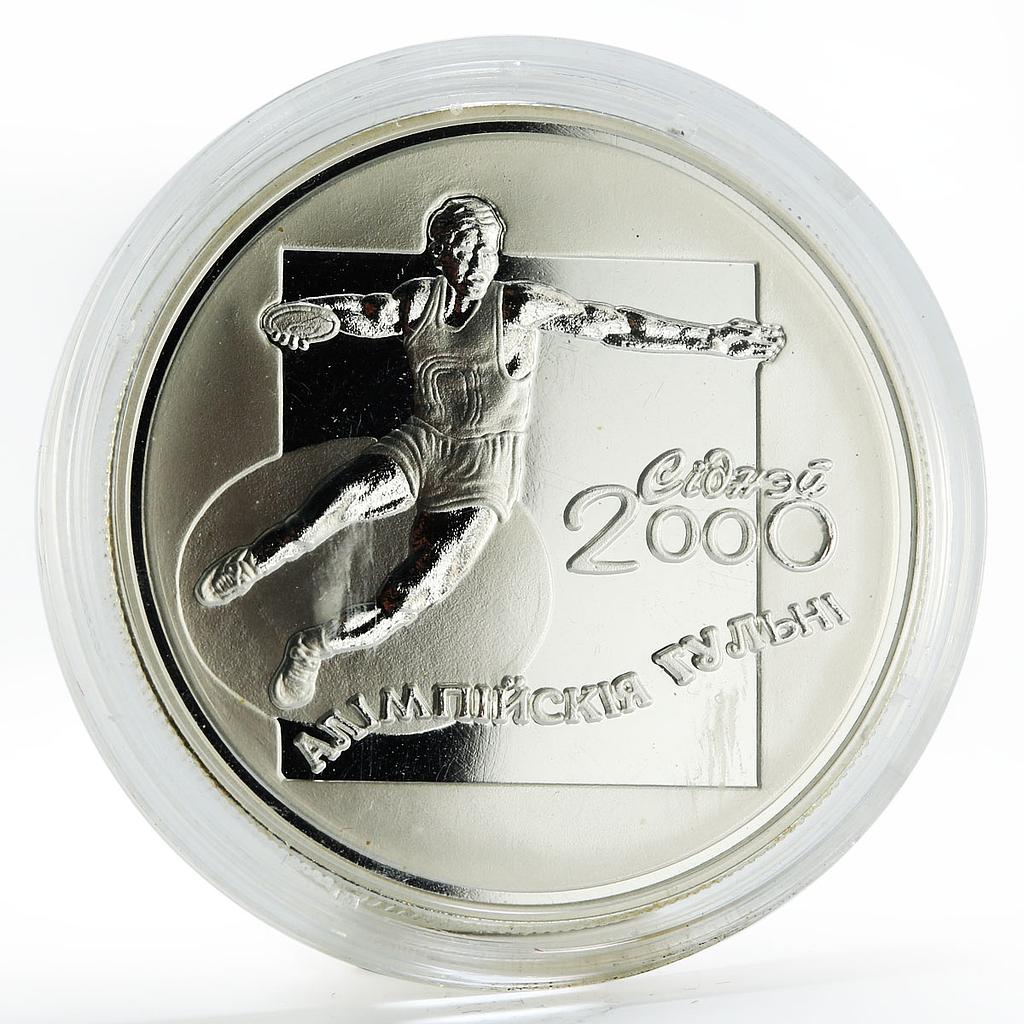 Belarus 20 rubles Discus Thrower proof silver coin 2000