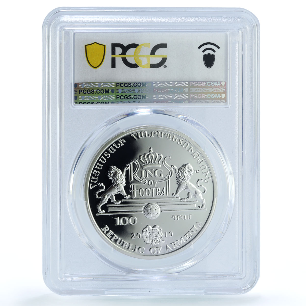 Armenia 100 dram Johan Cruyff Kings of Football PR 69 PCGS silver coin 2010