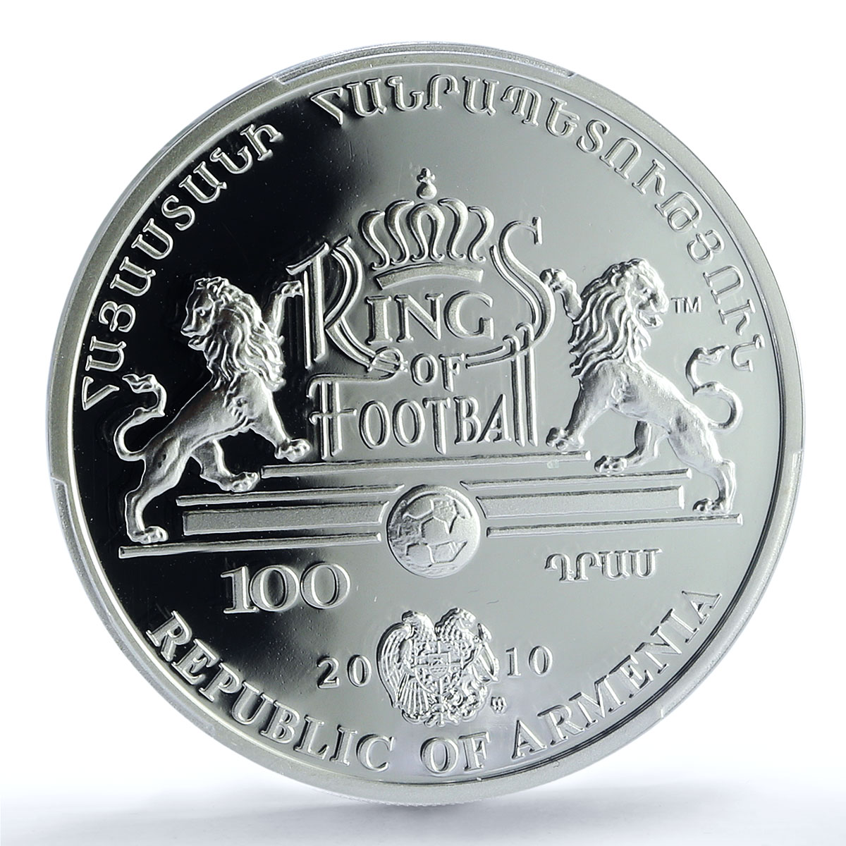 Armenia 100 dram Johan Cruyff Kings of Football PR 69 PCGS silver coin 2010