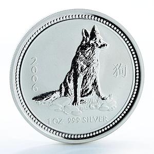 Australia 1 dollar Year of the Dog Lunar Series I 1 oz silver coin 2006