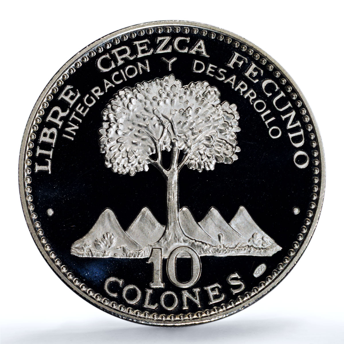 Costa Rica 10 colones Unification KM-192 History Tree PR69 PCGS silver coin 1970