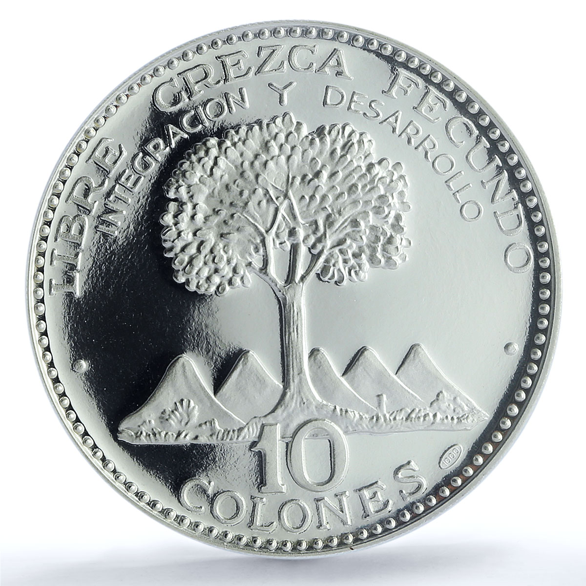 Costa Rica 10 colones Unification KM-192 History Tree PR69 PCGS silver coin 1970