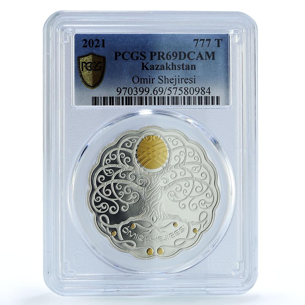 Kazakhstan 777 tenge Omir Shejiresi KM-544 Tree PR 69 PCGS silver coin 2021